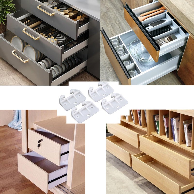 ونز وي 10 قطع من أدلة الأدراج البلاستيكية، أدلة مسار الأدراج، أجزاء بديلة، قضبان الأدراج لخزانات الملابس وأنظمة الأدراج - Image 3